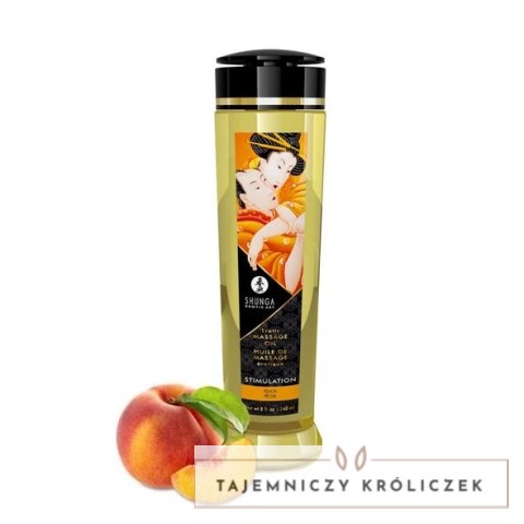 Olejek do masażu - Shunga Massage Oil Stimulation Peaches 240 ml Shunga