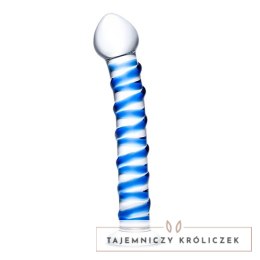 Szklane dildo - Glas Blue Spiral Glas