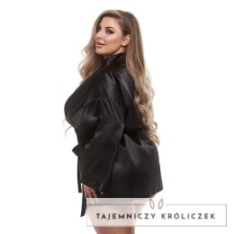 Baci - Seksowny Satynowy Czarny Szlafroczek Queen Baci