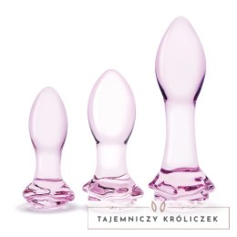 Glas - Zestaw Szklanych Zatyczek Analnych Rosebud 3 szt Glas