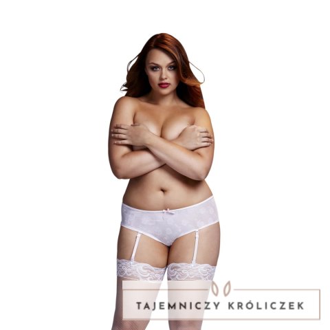Szorty z otwartym krokiem - Baci Rose Crotchless Boyshort White XL Baci Szorty z otwartym krokiem - Baci Rose Crotchless Boyshort White XL Baci