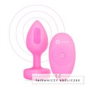 Zdalnie sterowany plug analny - B-Vibe Vibrating Heart Plug S/M Pink B-Vibe