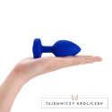 Zdalnie sterowany plug analny - B-Vibe Vibrating Jewel Plug L/XL Navy B-Vibe