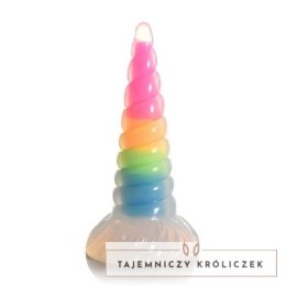 Świecące w ciemności tęczowe silikonowe dildo XR Brands XR Brands