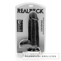 RealRock - Extra cienkie realistyczne dildo z jądrami 25,4 cm RealRock by Shots