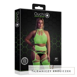 Dwuczęściowe body z krótkim topem i pończochami XL/XXXXL Ouch! by shots Ouch! by Shots