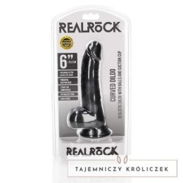 RealRock - Zakrzywione realistyczne dildo z jądrami i przyssawką 15,5 cm RealRock by Shots