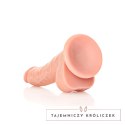 RealRock - Zakrzywione realistyczne dildo z jądrami i przyssawką 18 cm RealRock by Shots