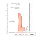 RealRock - Zakrzywione realistyczne dildo z jądrami i przyssawką 18 cm RealRock by Shots