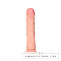 RealRock - Zakrzywione realistyczne dildo z jądrami i przyssawką 23 cm RealRock by Shots