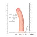 RealRock - Zakrzywione realistyczne dildo z jądrami i przyssawką 23 cm RealRock by Shots