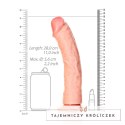 RealRock - Zakrzywione realistyczne dildo z jądrami i przyssawką 25,5 cm RealRock by Shots