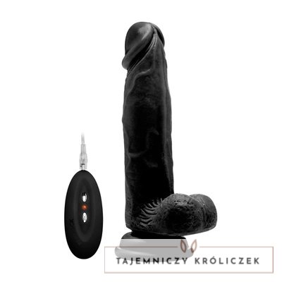 RealRock - Wibrujące realistyczne dildo z jądrami - z pilotem 20 cm RealRock by Shots