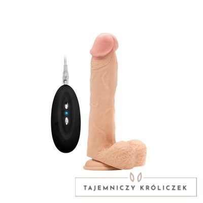 RealRock - Wibrujące realistyczne dildo z jądrami - z pilotem 23 cm RealRock by Shots