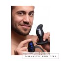 XR Brands - Silikonowy masażer prostaty z wibracjami -elektroseks + pilot zdalnego sterowania XR Brands