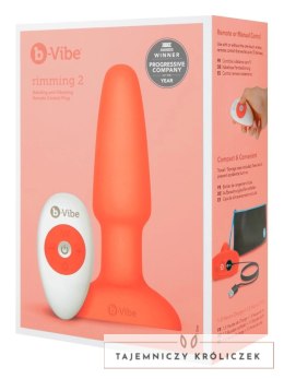 B-Vibe - Korek Analny Z Wibracjami I Pilotem Rimming 2 Pomarańczowy B-Vibe