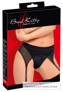 Bad Kitty - Czarne Stringi Z Pasem Do Pończoch 2XL Bad Kitty