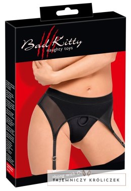 Bad Kitty - Czarne Stringi Z Pasem Do Pończoch XL Bad Kitty