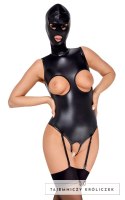 Bad Kitty - Seksowne Skórzane Body Bez Biustu Z Maską 2XL Bad Kitty