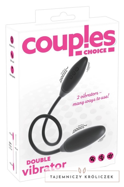 Couples Choice - Podwójny Wibrator Z Wibrobulletem Czarny Couples Choice