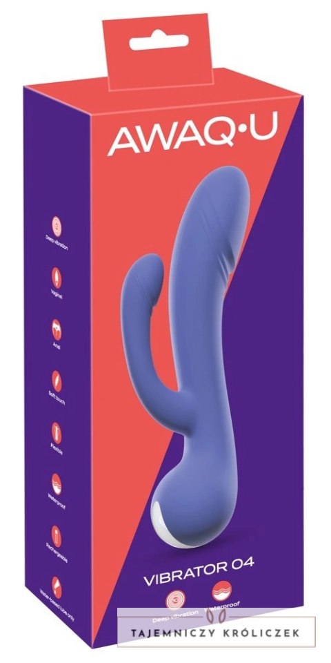 AWAQ.U - Wibrator Króliczek Ze Stymulatorem Analnym Fioletowy Vibrator 4 AwaQ.u