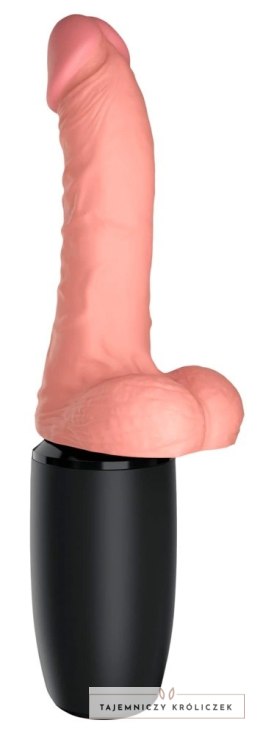 King Cock Plus - Realistyczny Wibrator Z Funkcją Ciepła I Wstrząsów 17 CM Jasny Kolor Skóry King Cock Plus