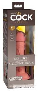 King Cock Elite - Realistyczne Silikonowe Dildo Z Przyssawką 15 CM Jasny Kolor Skóry King Cock Elite