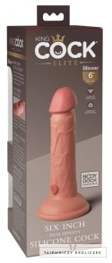 King Cock Elite - Realistyczne Silikonowe Dildo Z Przyssawką 15 CM Jasny Kolor Skóry King Cock Elite