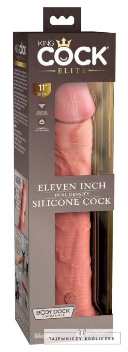 King Cock Elite - Realistyczne Silikonowe Dildo Z Przyssawką 28 CM Jasny Kolor Skóry King Cock Elite