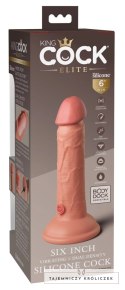 King Cock Elite - Realistyczny Silikonowy Wibrator Z Przyssawką 15 CM + Pilot Jasny Kolor Skóry King Cock Elite