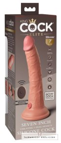 King Cock Elite - Realistyczny Silikonowy Wibrator Z Przyssawką 18 CM + Pilot Ciemny Kolor Skóry King Cock Elite