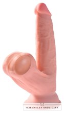 King Cock Plus - Realistyczne Dildo Z Kulkami W Jądrach I Przyssawką 15,2 CM Jasny Kolor Skóry King Cock Plus