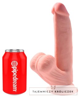 King Cock Plus - Realistyczne Dildo Z Kulkami W Jądrach I Przyssawką 20 CM Jasny Kolor Skóry King Cock Plus