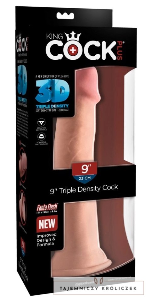 King Cock Plus - Realistyczne Naturalne Dildo Z Przyssawką 23 CM Jasny Kolor Skóry King Cock Plus