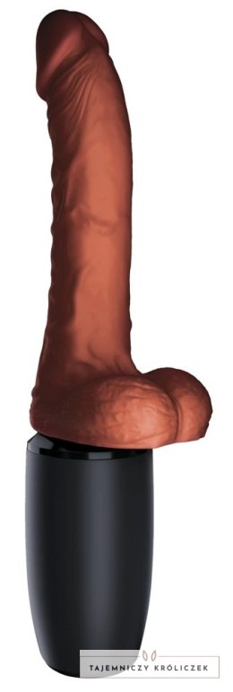 King Cock Plus - Realistyczny Wibrator Z Funkcją Ciepła I Wstrząsów 19 CM Ciemny Kolor Skóry King Cock Plus