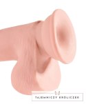 King Cock Plus - Realistyczne Dildo Z Jądrami I Przyssawką 19 CM Jasny Kolor Skóry King Cock Plus