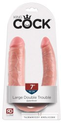 King Cock - Podwójne Realistyczne Dildo 43 CM Jasny Kolor Skóry King Cock