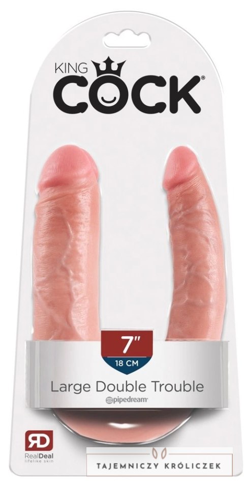 King Cock - Podwójne Realistyczne Dildo 43 CM Jasny Kolor Skóry King Cock