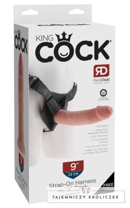 King Cock - Realistyczne Dildo Strap-On 23 CM Jasny Kolor Skóry King Cock