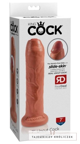 King Cock - Realistyczne Dildo Z Ruchomym Napletkiem 18 CM Ciemny Kolor Skóry King Cock