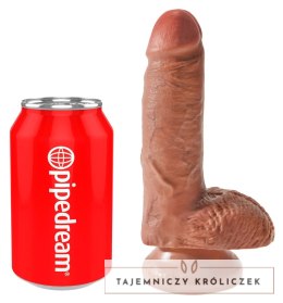 King Cock - Realistyczne Dildo Z Żołędziem Jądrami I Żyłkami 18 CM Ciemny Kolor Skóry King Cock