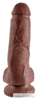 King Cock - Realistyczne Dildo Z Żołędziem Jądrami I Żyłkami 20 CM Ciemny Kolor Skóry King Cock