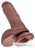 King Cock - Realistyczne Dildo Z Żołędziem Jądrami I Żyłkami 20 CM Ciemny Kolor Skóry King Cock