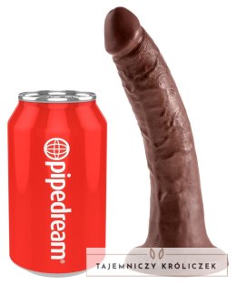 King Cock - Realistyczne Dildo Z Żyłkami I Przyssawką 18 CM Brązowy Kolor Skóry King Cock