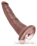 King Cock - Realistyczne Dildo Z Żyłkami I Przyssawką 18 CM Brązowy Kolor Skóry King Cock