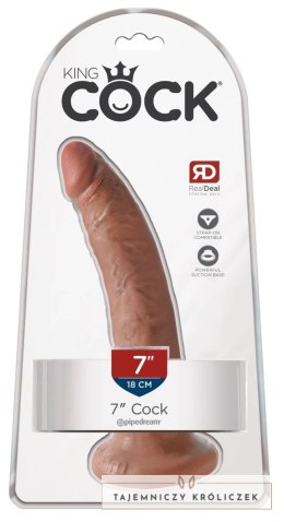 King Cock - Realistyczne Dildo Z Żyłkami I Przyssawką 18 CM Jasny Kolor Skóry King Cock