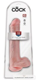 King Cock - Realistyczne Duże Dildo Z Przyssawką 33 CM Jasny Kolor Skóry King Cock