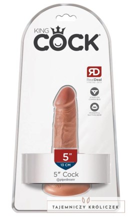 King Cock - Realistyczne Elastyczne Dildo Z Przyssawką 13 CM Ciemny Kolor Skóry King Cock