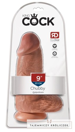 King Cock - Realistyczne Grube Dildo Z Przyssawką 23 CM Ciemny Kolor Skóry King Cock