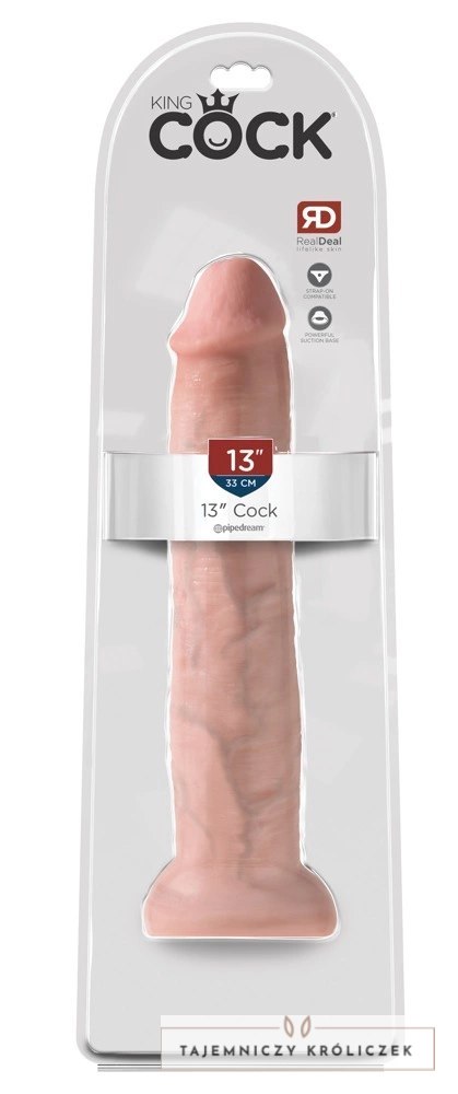 King Cock - Realistyczne Naturalne Dildo Z Przyssawką 33 CM Jasny Kolor Skóry King Cock